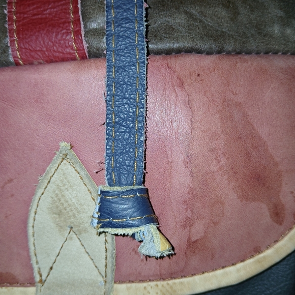 Vintage Patchwork Leather Large Backpack - Waterspots - Picture 5 of 9